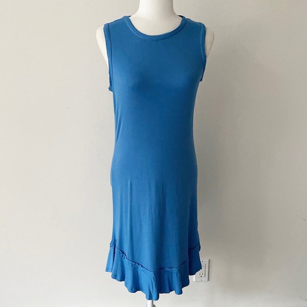 Maison Jules | Blue Ruffle Hem Sleeveless Dress *NWT* - Picture 3 of 12